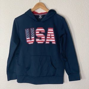 USA | Blue logo hoodie sweatshirt youth size large